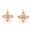 Brass Cubic Zirconia Pendants X-KK-S336-08G-2