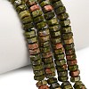 Natural Unakite Beads Strands G-G317-A15-3x6mm-1