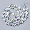 Electroplate Glass Beads Strands X-EGLA-N008-009-A01-2