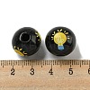 Printed Wood European Beads WOOD-L020-D14-3