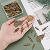 72pcs 9 styles Tibetan Style Alloy Feather Pendants FIND-PH0022-52AB-3