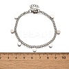 304 Stainless Steel Flat Round Charm Bracelets BJEW-R021-04P-5