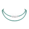 Plastic Imitation Pearl with Glass Necklace NJEW-JN04850-2
