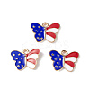 American Flag Style Alloy Enamel Pendants LS-X-ENAM-K067-41-2