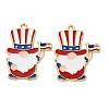 Independence Day Alloy Enamel Pendants ENAM-V002-02B-G-1