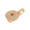 Brass Micro Pave Clear Cubic Zirconia Pendants KK-B099-01G-Q-2