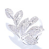Brass Micro Pave Clear Cubic Zirconia Finger Rings FS-WG77E03-04-4