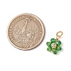7Pcs 7 Colors Flower Glass Pendants PALLOY-JF03463-2