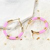 PVD Vacuum Plating 201 Stainless Steel Enamel Hoop Earrings for Women EJEW-B016-33I-3
