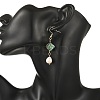 Natural Paua Shell & Natural Pearl Dangle Earrings EJEW-JE07333-2