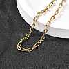304 Stainless Steel Paperclip Chain Bracelets for Women Men BJEW-A050-03G-2