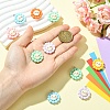 10Pcs Sunflower Opaque Resin Pendants RESI-YW0005-09-5