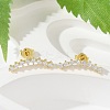 Clear Cubic Zirconia Curved Bar Stud Earrings EJEW-C023-07G-1