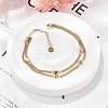 304 Stainless Steel Double-Layer Curb Chains Bracelets for Women BJEW-C089-13G-1