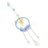 Teardrop Flower Glass & Acrylic Beads Suncatcher with 201 Stainless Steel Fairy Pendants HJEW-JM04988-02-2