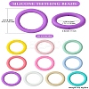 10Pcs 10 Colors Round Ring Food Grade Silicone Focal Beads SIL-CJ0001-32-8