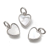 Brass & Natural Shell Heart Charms KK-D431-025B-02P-1