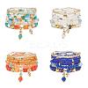 4 Sets 4 Style Natural Dyed Malaysia Jade & Agate & Glass Seed Beaded Stretch Bracelets Set BJEW-PH0004-25-1
