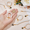 Heart/Flat Round with Letter B Alloy Enamel Pendant Decorations HJEW-AB00692-3