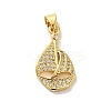 Rack Plating Brass Micro Pave Clear Cubic Zirconia Pendants KK-C047-17G-1
