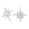 Brass Pave Clear Cubic Zirconia Stud Earring Findings LS-KK-F875-09P-2