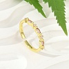 Brass Micro Pave Cubic Zirconia Cuff Rings RJEW-S400-13G-1