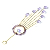 Glass Star Pendant Decorations HJEW-JM01113-05-3