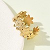 Adjustable 304 Stainless Steel Cuff Open Rings for Women LS-RJEW-Z122-03G-04-3