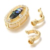 Brass Micro Pave Clear Cubic Zirconia Fold Over Clasps KK-K389-013G-2