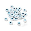 Handmade Evil Eye Lampwork Flat Round Bead LAMP-L058-8MM-14A-1