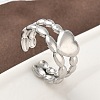 304 Stainless Steel Open Cuff Rings for Women RJEW-A079-05A-P-2