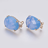 Faceted Glass Stud Earring Findings GLAA-F084-D-2