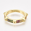 Adjustable Brass Micro Pave Cubic Zirconia Finger Rings RJEW-S044-023-2