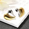 304 Stainless Steel Two Tone Stud Earrings EJEW-F355-04GP-03-4