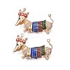 Dog with Crown Enamel Pin with Rhinestone JEWB-N007-069-1