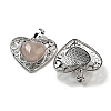 Natural Rose Quartz Peach Love Heart Pendants G-G158-01J-2