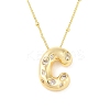 Brass Micro Pave Clear Cubic Zirconia Pendant Necklaces NJEW-Z038-01G-C-2