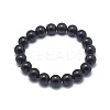 Synthetic Black Stone Bead Stretch Bracelets BJEW-K212-A-032-2