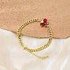 Brass Micro Pave Cubic Zirconia Link Bracelets BJEW-Z082-01G-01-2