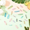 24Pcs 8 Styles Electroplated Natural Quartz Crystal Pendants PALLOY-YW00122-4