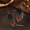 Bohemian Vintage Handmade Glass Seed Beads Rhombus Dangle Earrings PE6522-4