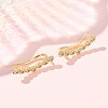 Brass Micro Pave Cubic Zirconia Stud Crawler Earrings KK-CBAA351-18G-02-3