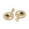 Brass Micro Pave Cubic Zirconia Pendants ZIRC-F134-26G-02-3