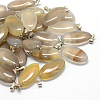 Horse Eye Natural Grey Agate Pendants G-Q363-10-1
