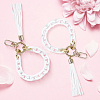 2Pcs Acrylic & Zine Alloy & PU Pendant Decoration KEYC-CL0001-44B-4