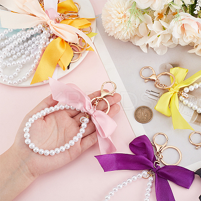 26Pcs Acrylic & Polyester Bowknot & Alloy Enamel Pendant Decoration HJEW-PH01949-1