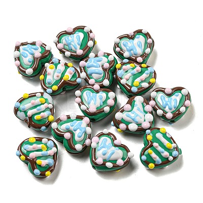 Hand Painted Acrylic with Enamel Beads MACR-D031-06C-1