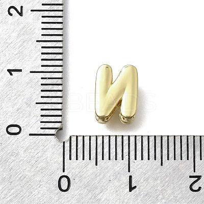 Brass Micro Pave Cubic Zirconia Letter Multi-Strand Links KK-D295-32G-14-1