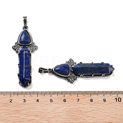 Natural Lapis Lazuli Sword Big Pendants G-Q163-08AS-02-1
