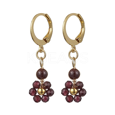 Natural Mixed Stone Leverback Earrings EJEW-JE06165-1